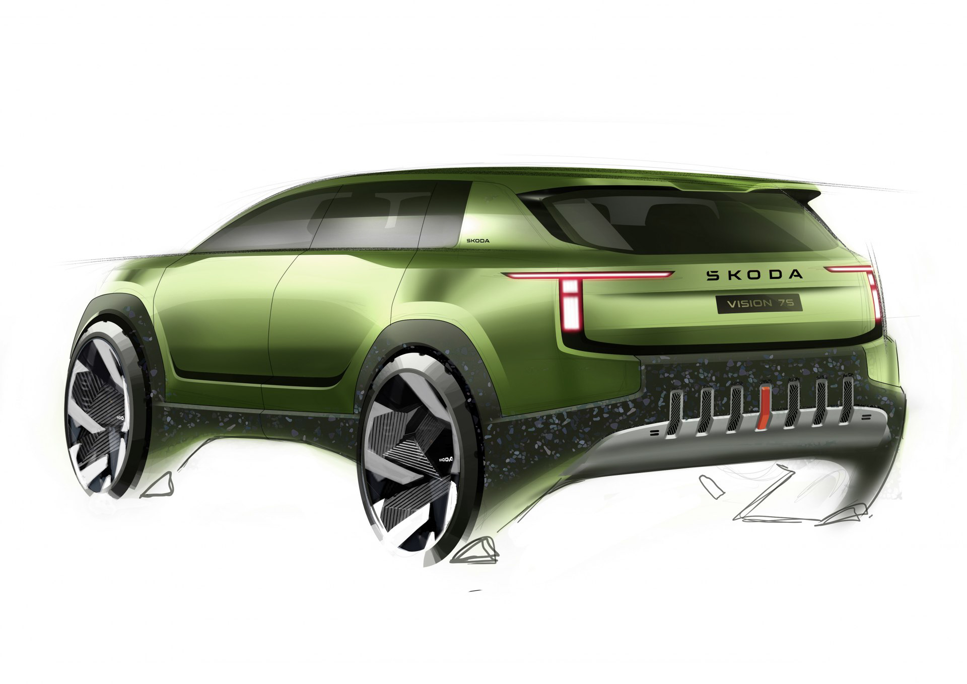 Skoda Vision 7S Concept, 2022 – Design Sketch