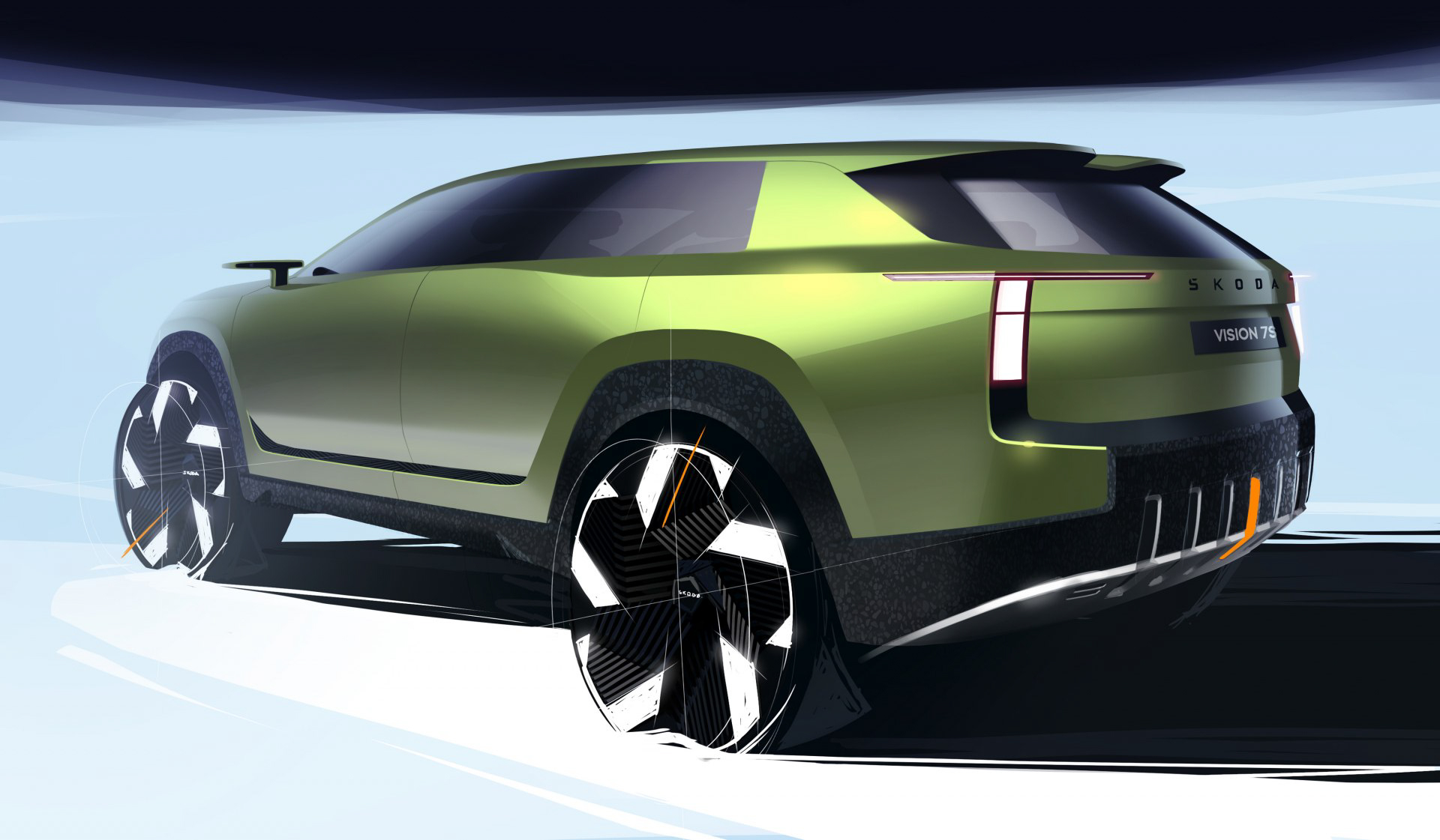 Skoda Vision 7S Concept, 2022 – Design Sketch