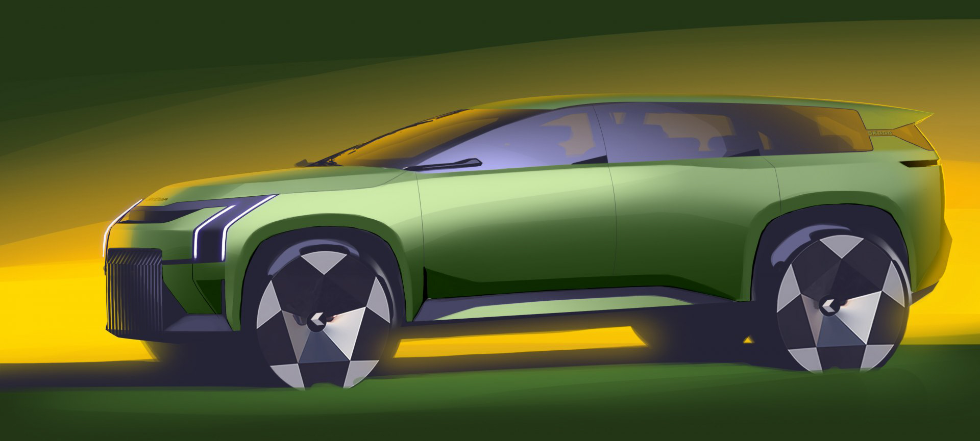 Skoda Vision 7S Concept, 2022 – Design Sketch