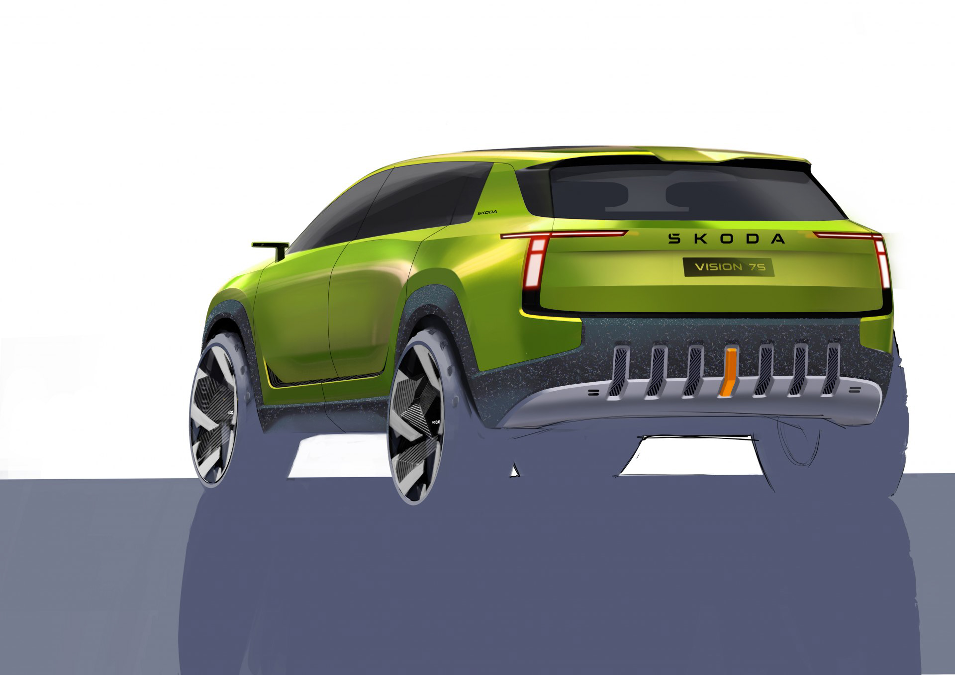Skoda Vision 7S Concept, 2022 – Design Sketch