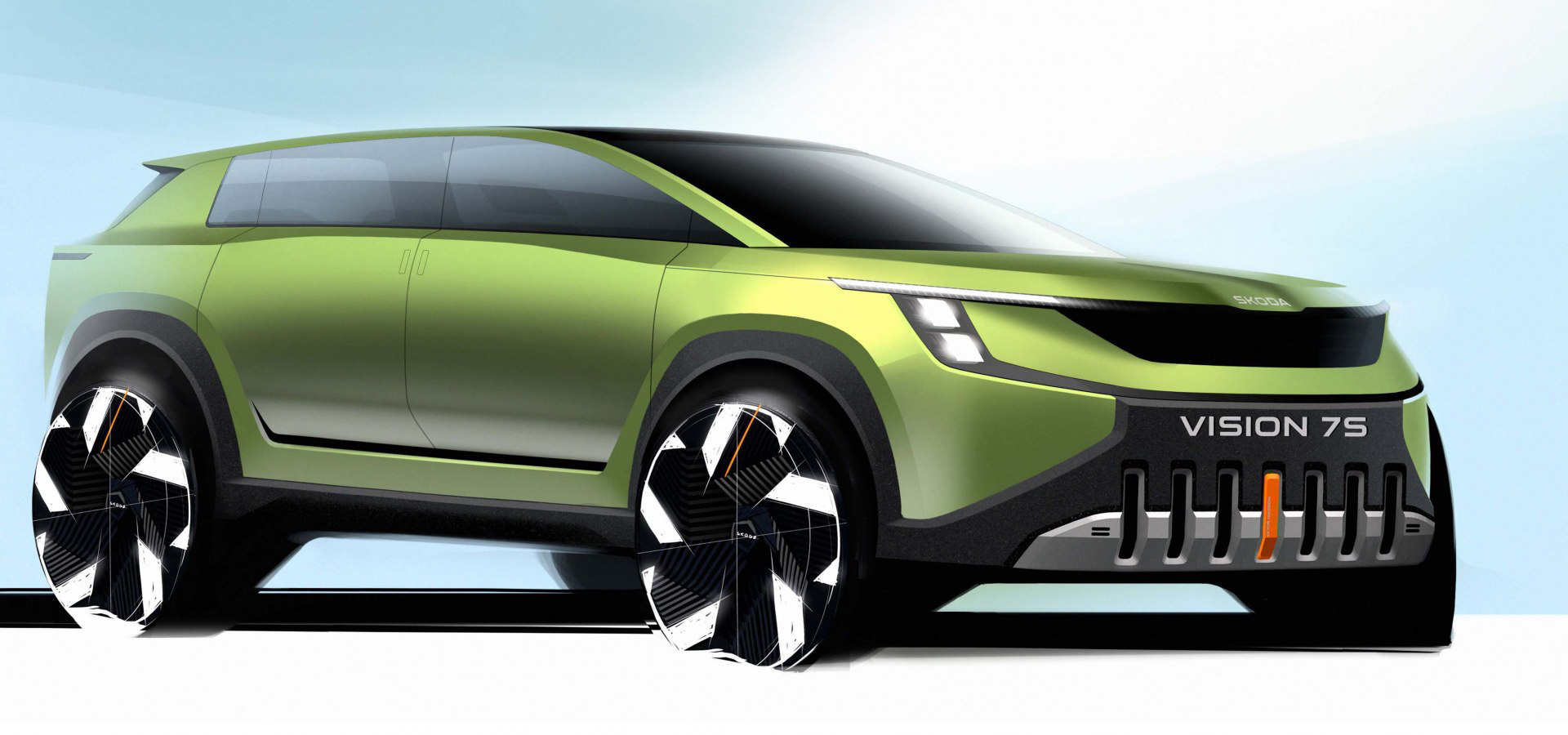 Skoda Vision 7S Concept, 2022 – Design Sketch
