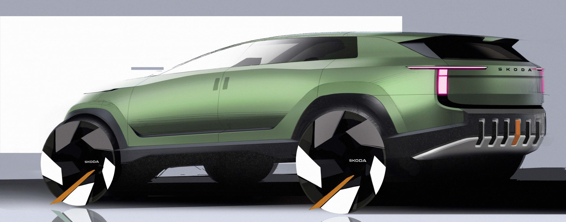 Skoda Vision 7S Concept, 2022 – Design Sketch