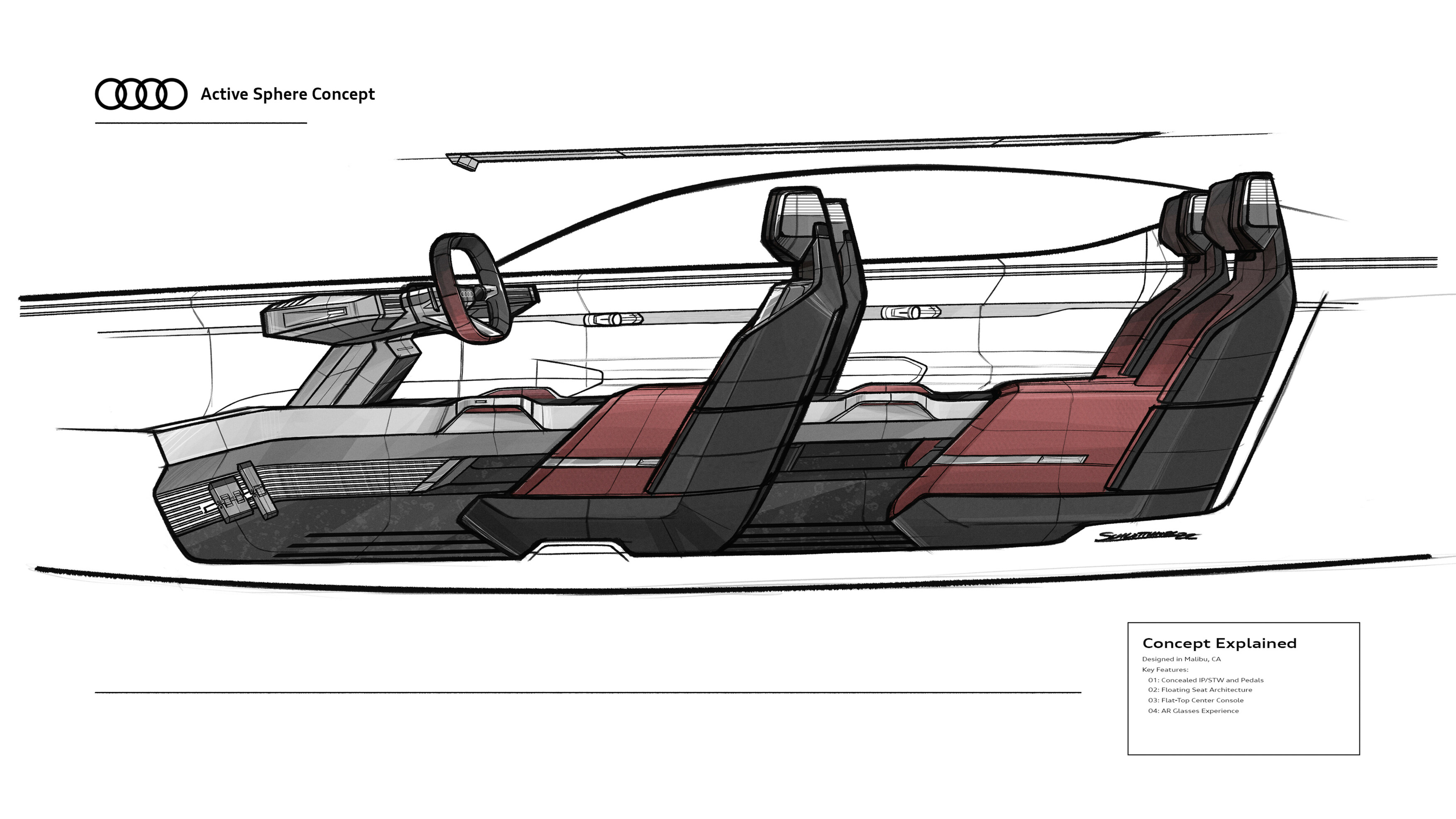 Audi activesphere concept, 2023 – Design Sketch – Interior