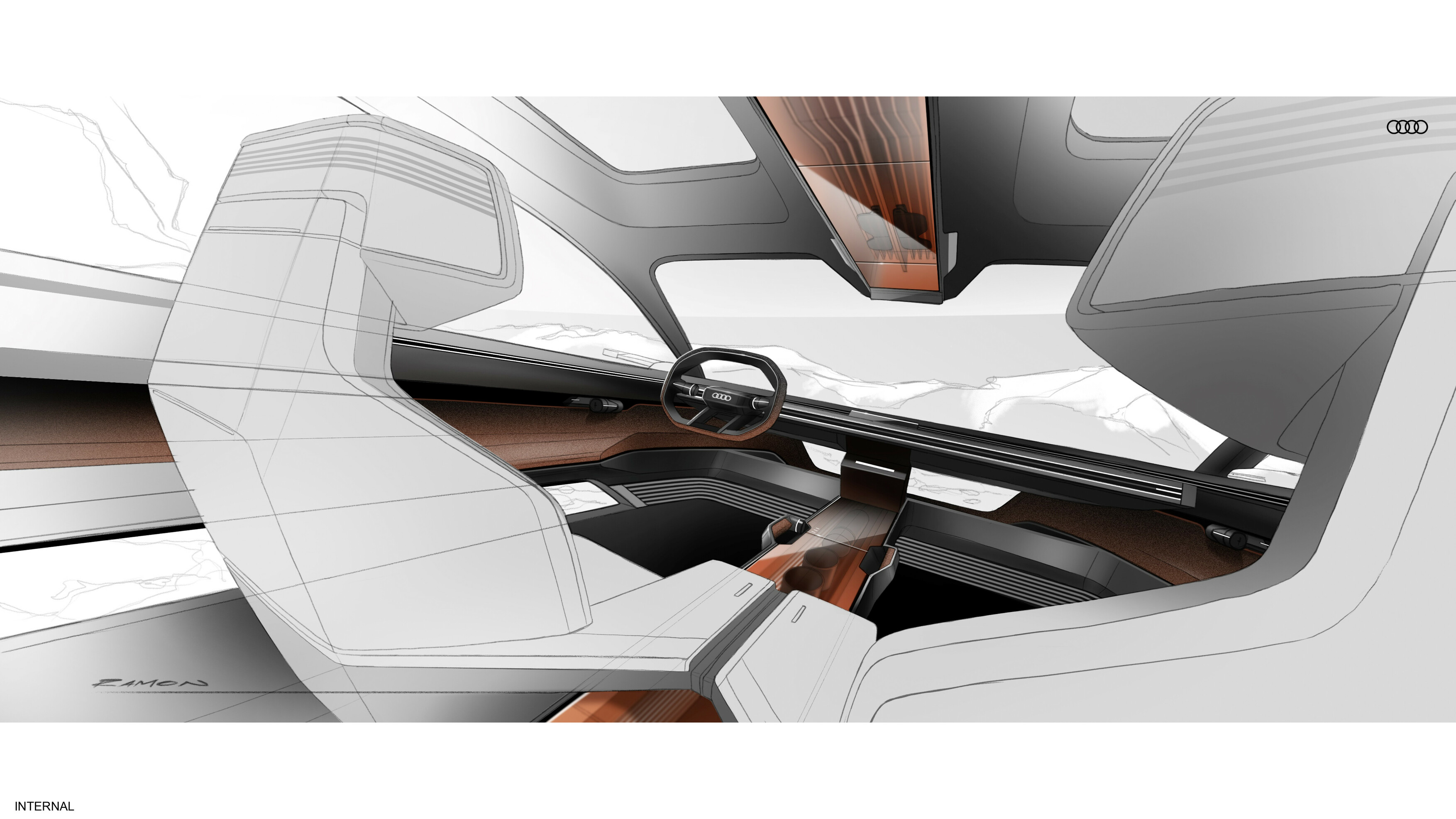 Audi activesphere concept, 2023 – Design Sketch – Interior