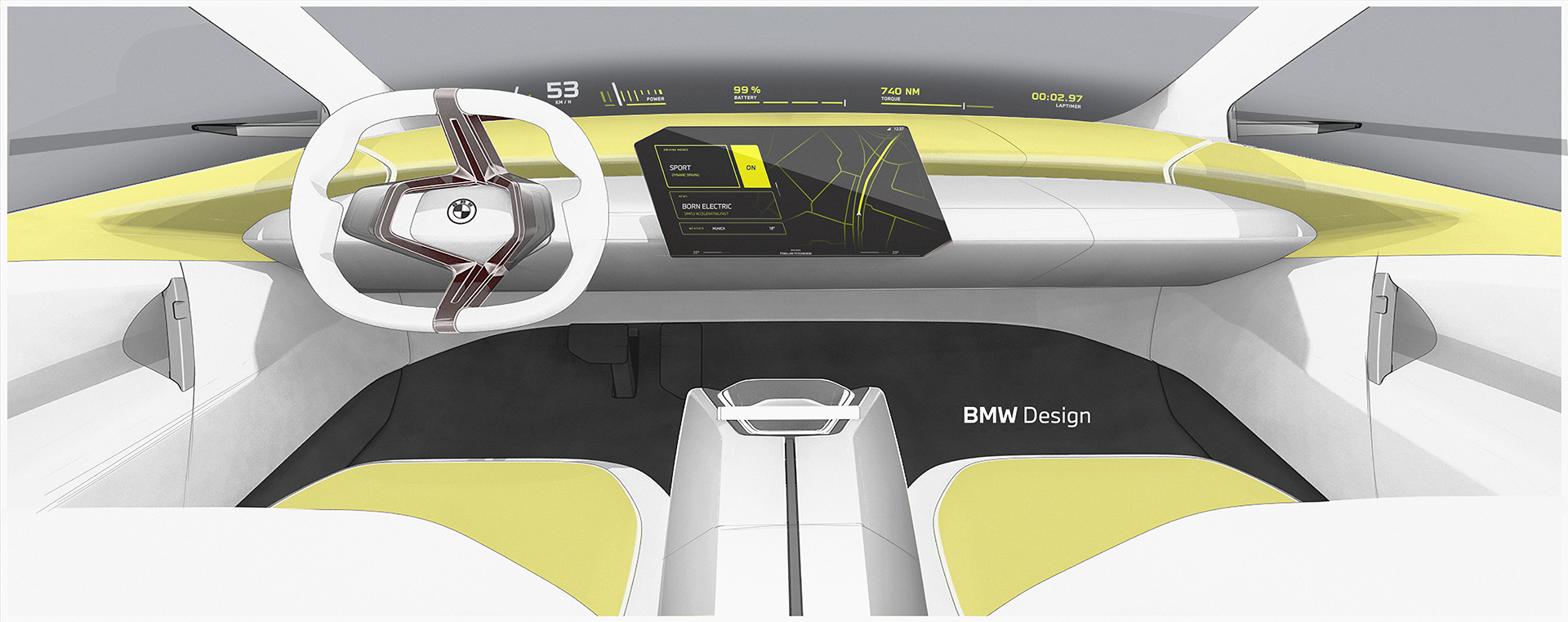 BMW Vision Neue Klasse Concept, 2023 – Design Sketch – Interior