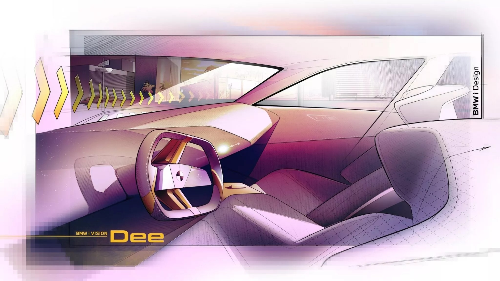 BMW i Vision Dee Concept, 2023 – Design Sketch – Interior