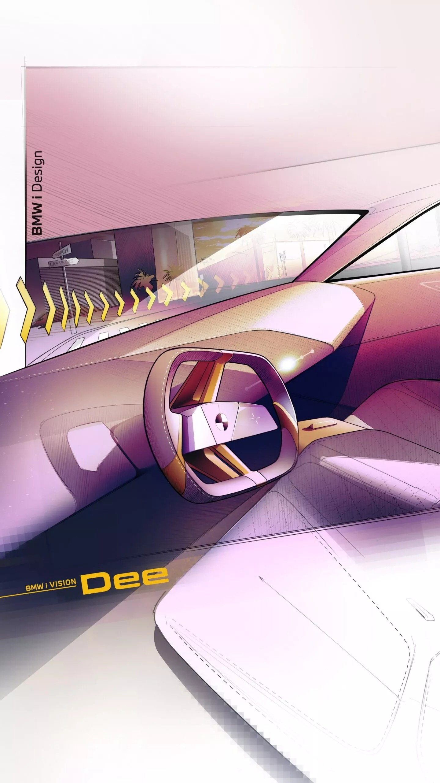 BMW i Vision Dee Concept, 2023 – Design Sketch – Interior