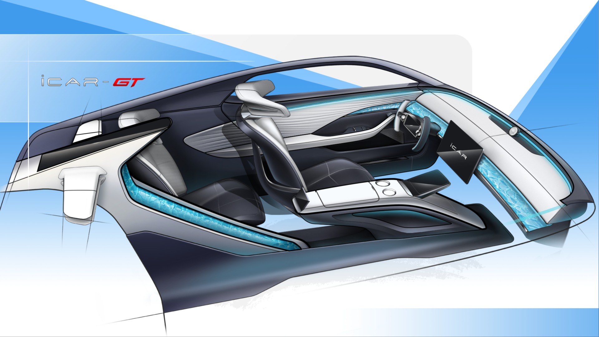 Chery iCar GT Concept, 2023 – Design Sketch – Interior