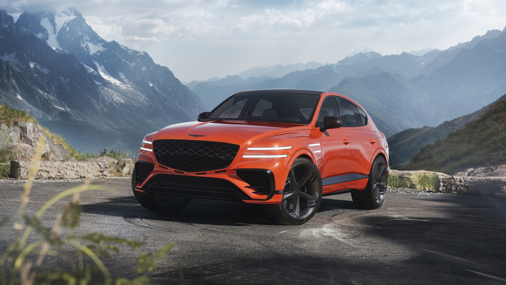 The quad lamps on the front of the vehicle have evolved from multi-lens array technology to seamless light performance. With their two-line design, the quad lights symbolize the fusion of technology and aesthetics.