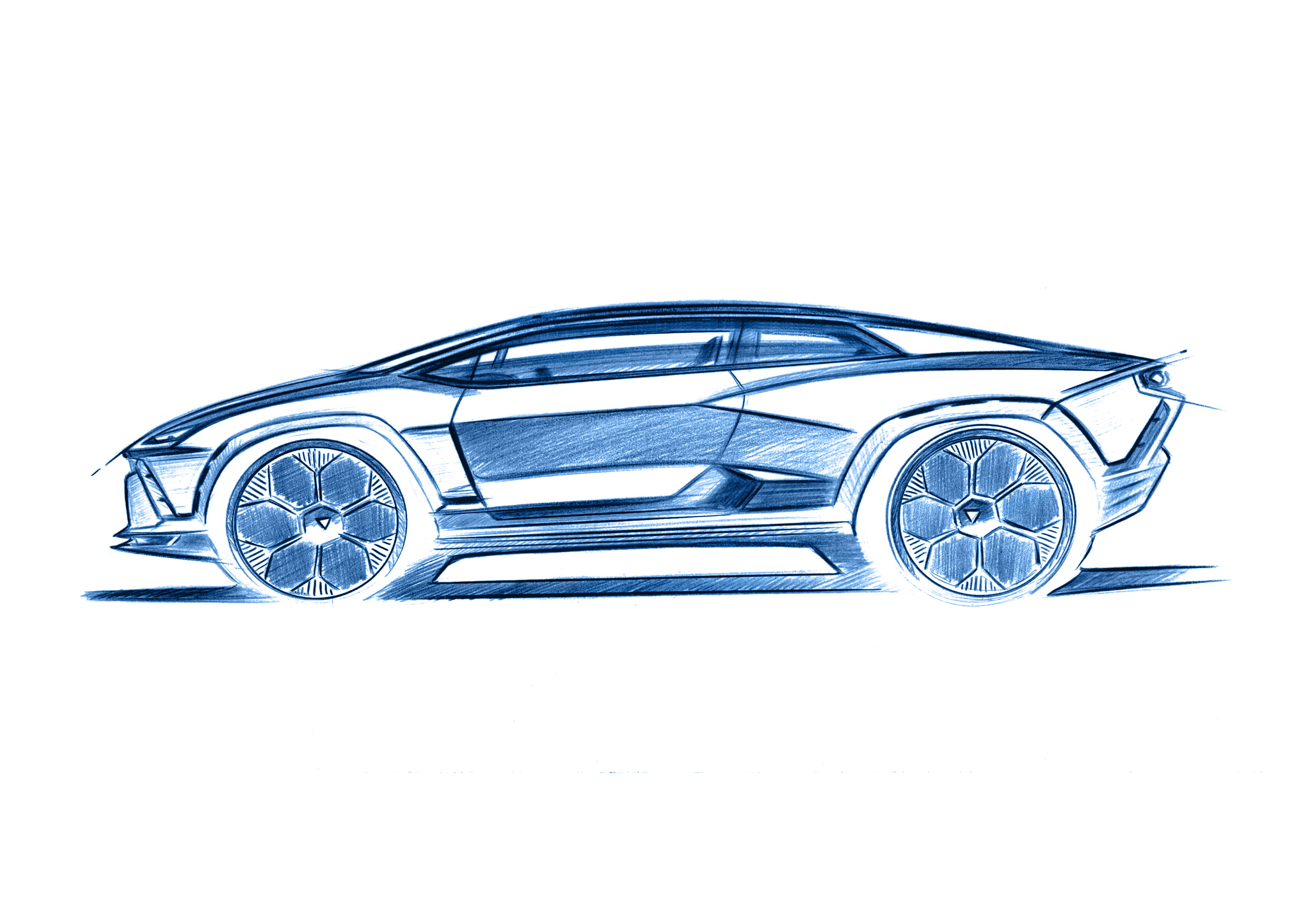 Lamborghini Lanzador Concept, 2023 – Design Sketch by Mitja Borkert