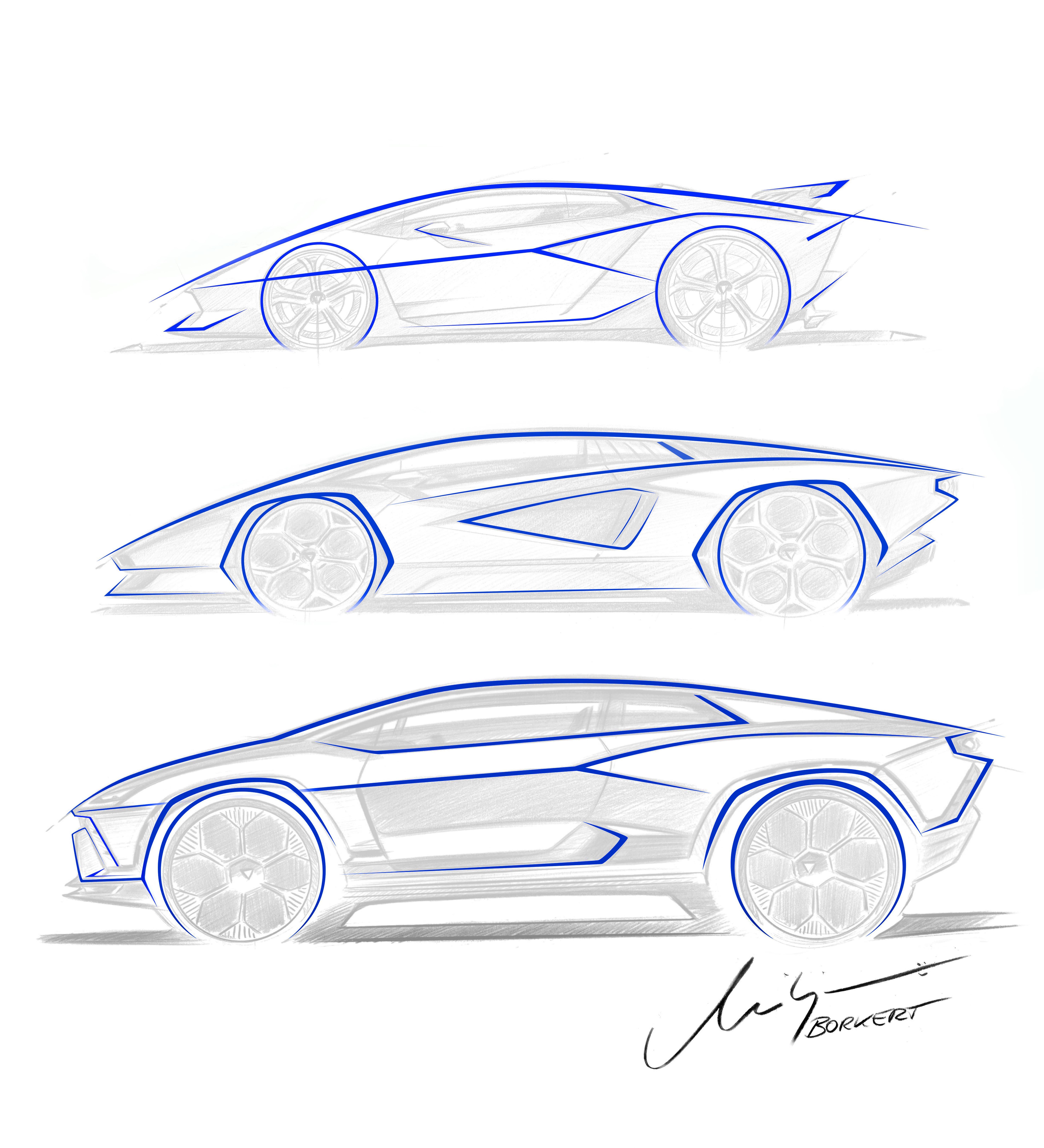 Lamborghini Lanzador Concept, 2023 – Design Sketch by Mitja Borkert