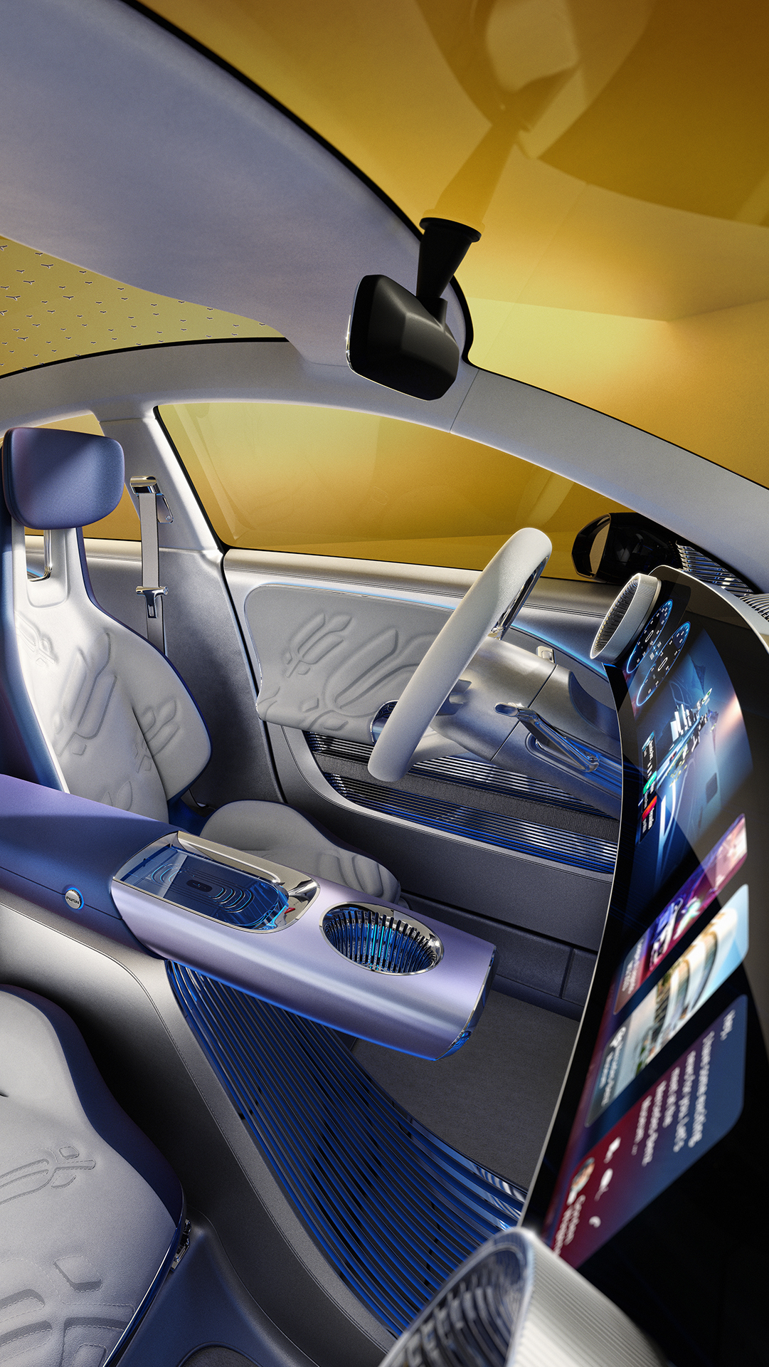 Mercedes-Benz Concept CLA Class, 2023 – The interior of the Concept CLA Class points the way forward with the application of innovative new materials