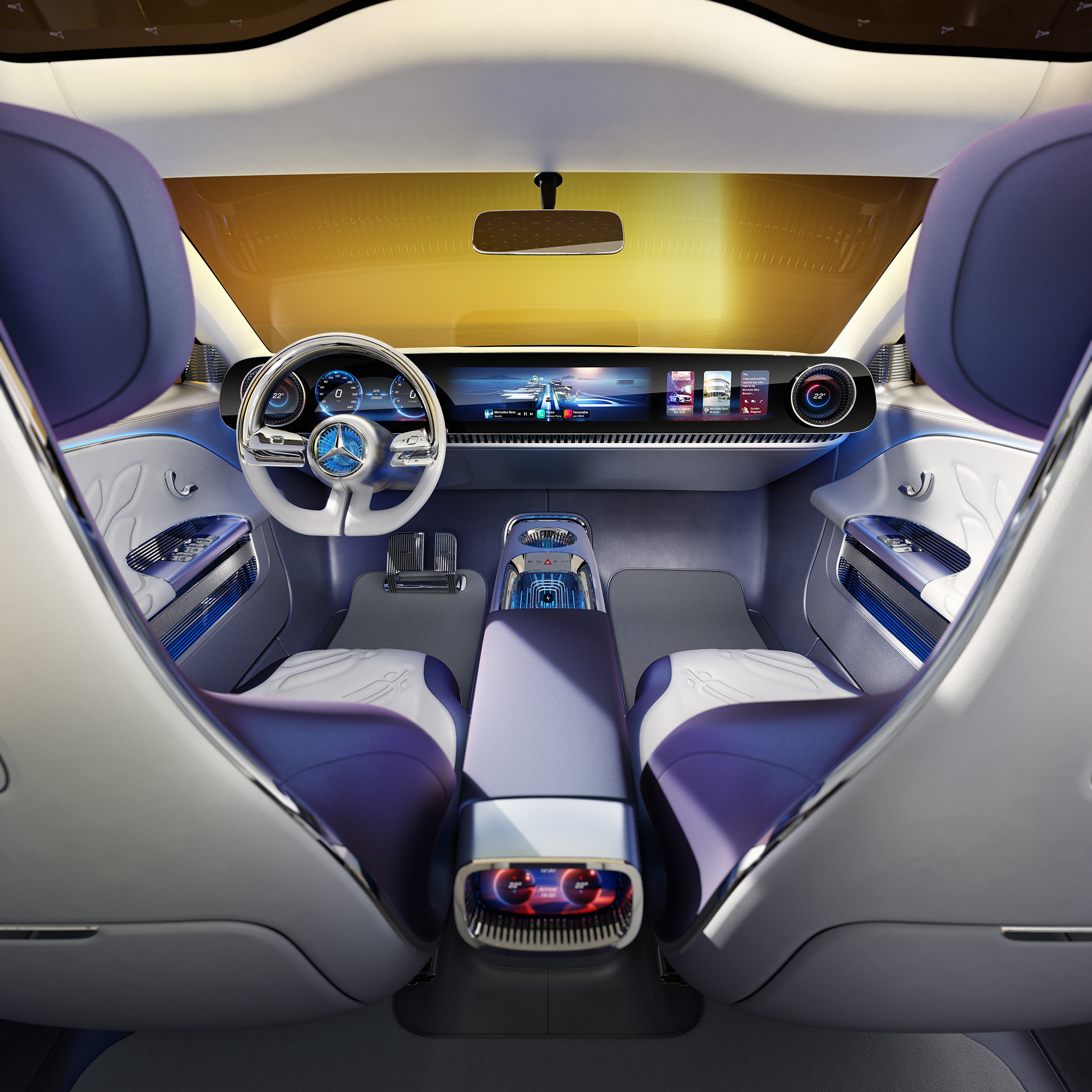 Mercedes-Benz Concept CLA Class, 2023 – Advanced MBUX Superscreen delivers new level of personalisation leveraged with real-time graphics
