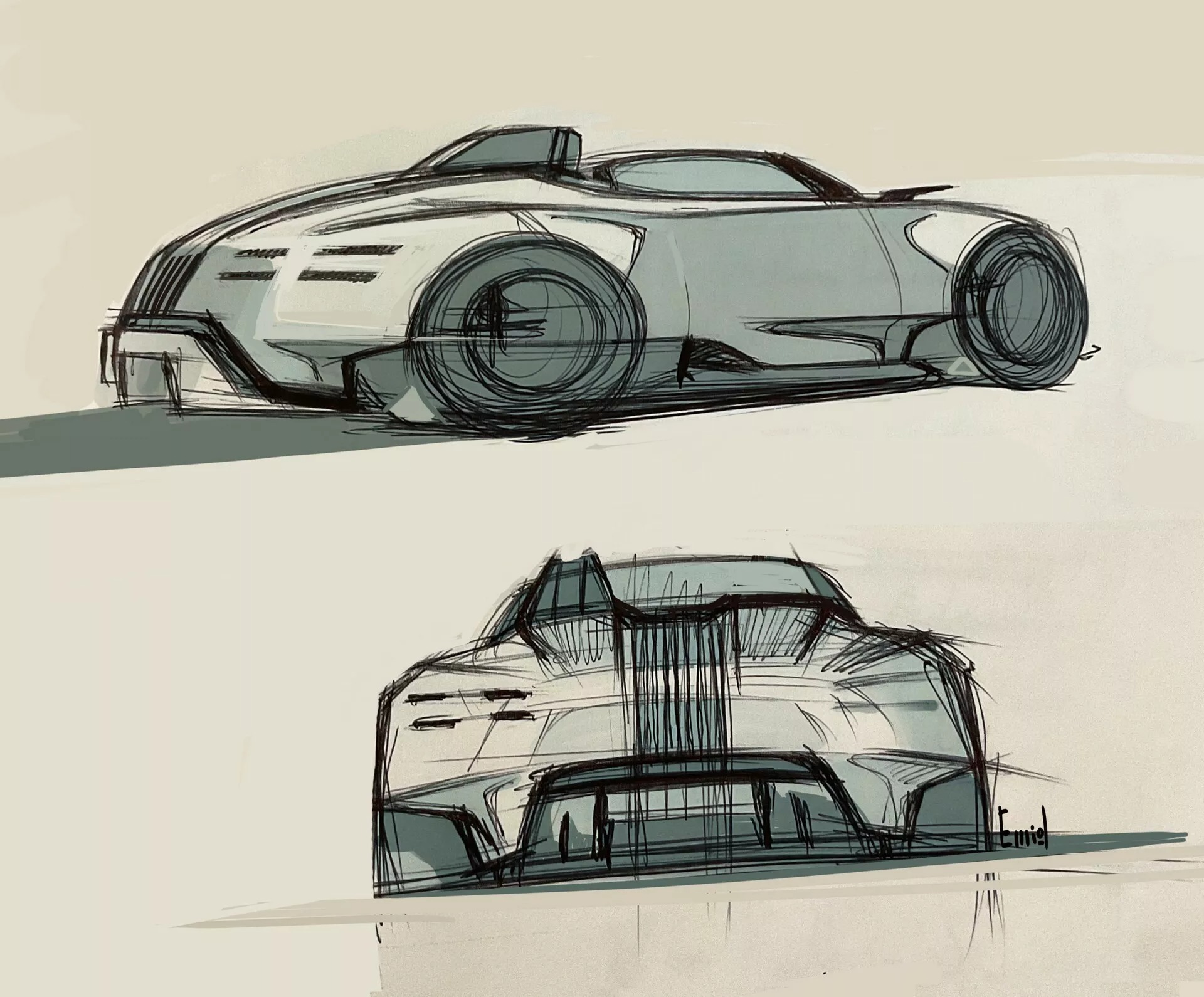 Porsche Vision 357 Speedster, 2023 – Design Sketch