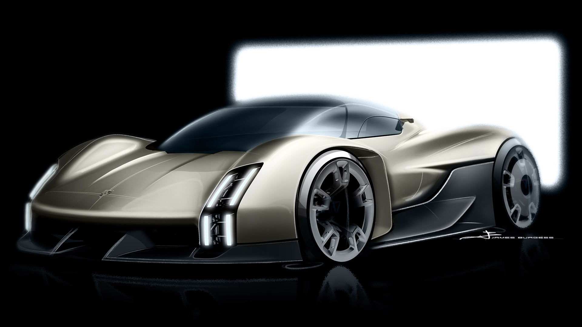 Porsche Mission X Hypercar Concept, 2023 – Design Sketch by James Burgess