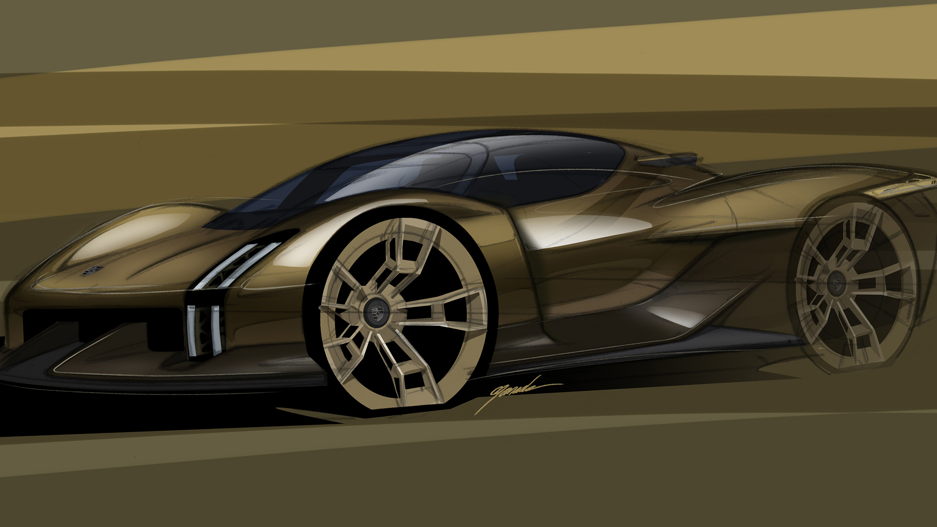 Porsche Mission X Hypercar Concept, 2023 – Design Sketch by Shuichi Yamashita