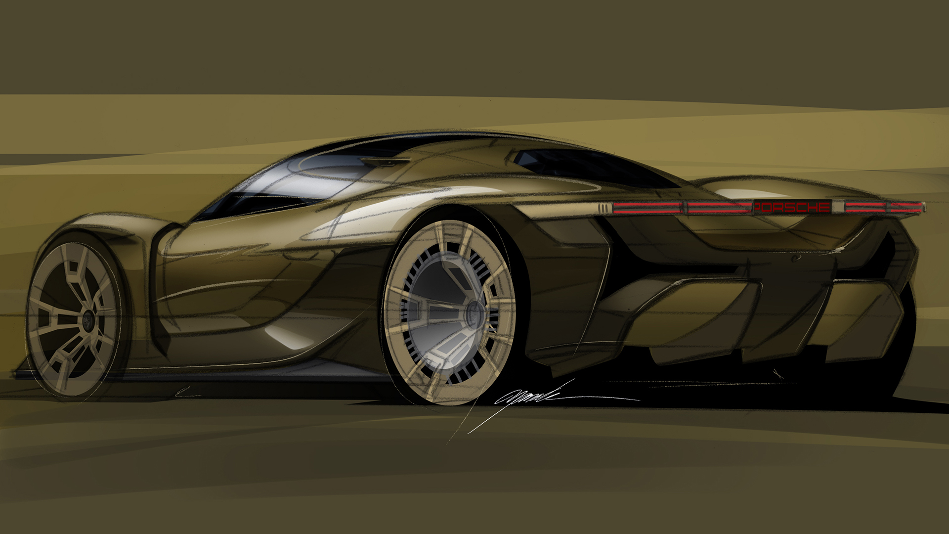 Porsche Mission X Hypercar Concept, 2023 – Design Sketch by Shuichi Yamashita