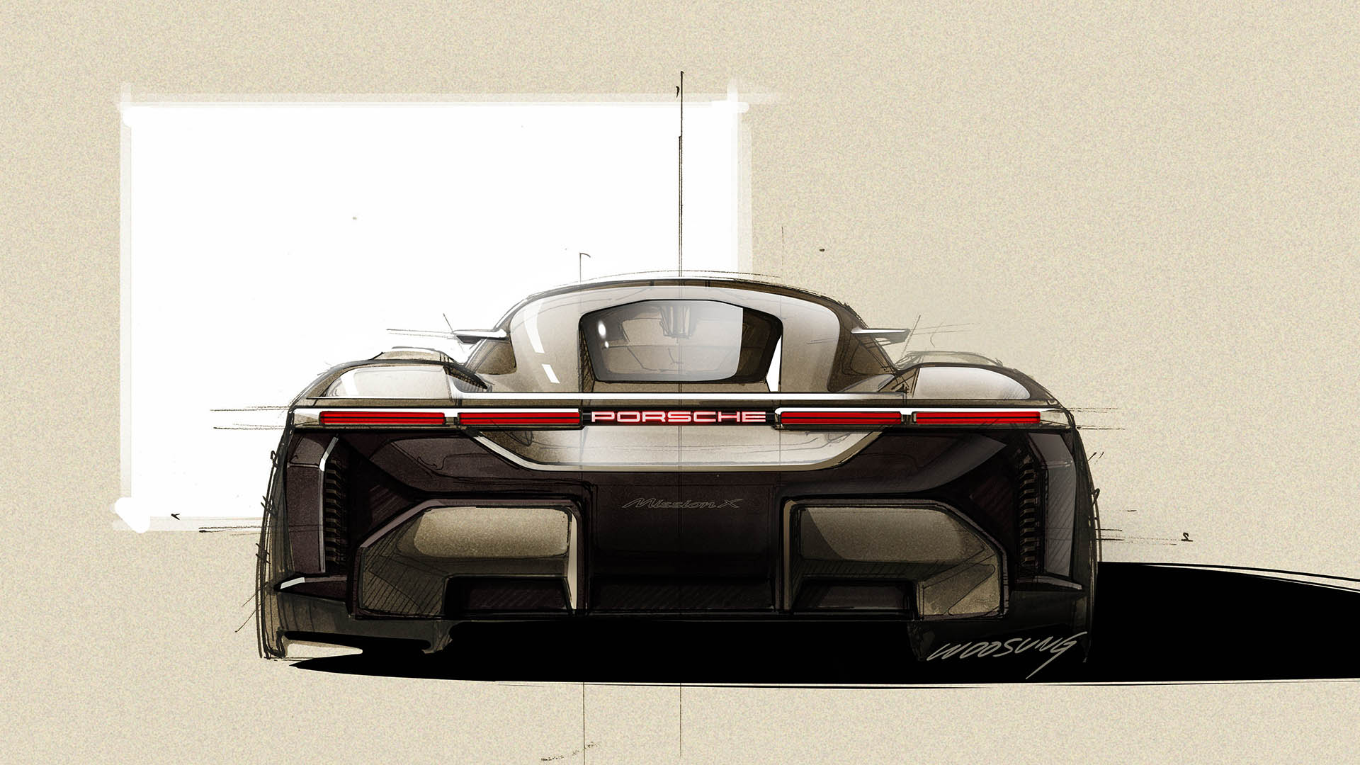 Porsche Mission X Hypercar Concept, 2023 – Design Sketch by Woosong Chung
