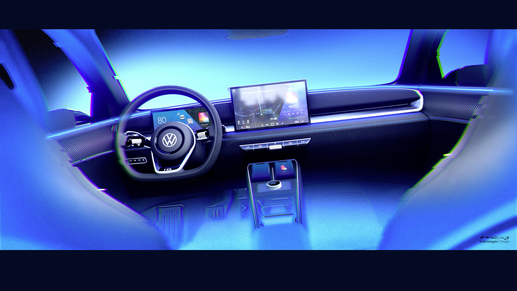 Volkswagen ID. 2all Concept, 2023 – Design Sketch – Interior