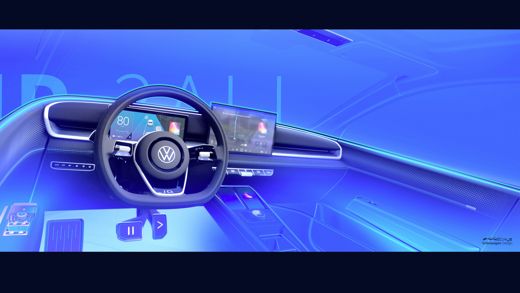 Volkswagen ID. 2all Concept, 2023 – Design Sketch – Interior