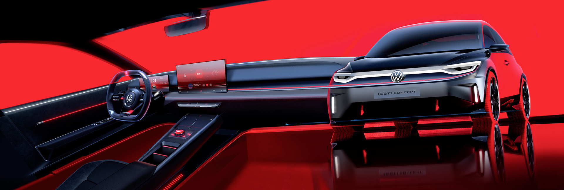 Volkswagen ID. GTI Concept, 2023 – Design Sketch Interior
