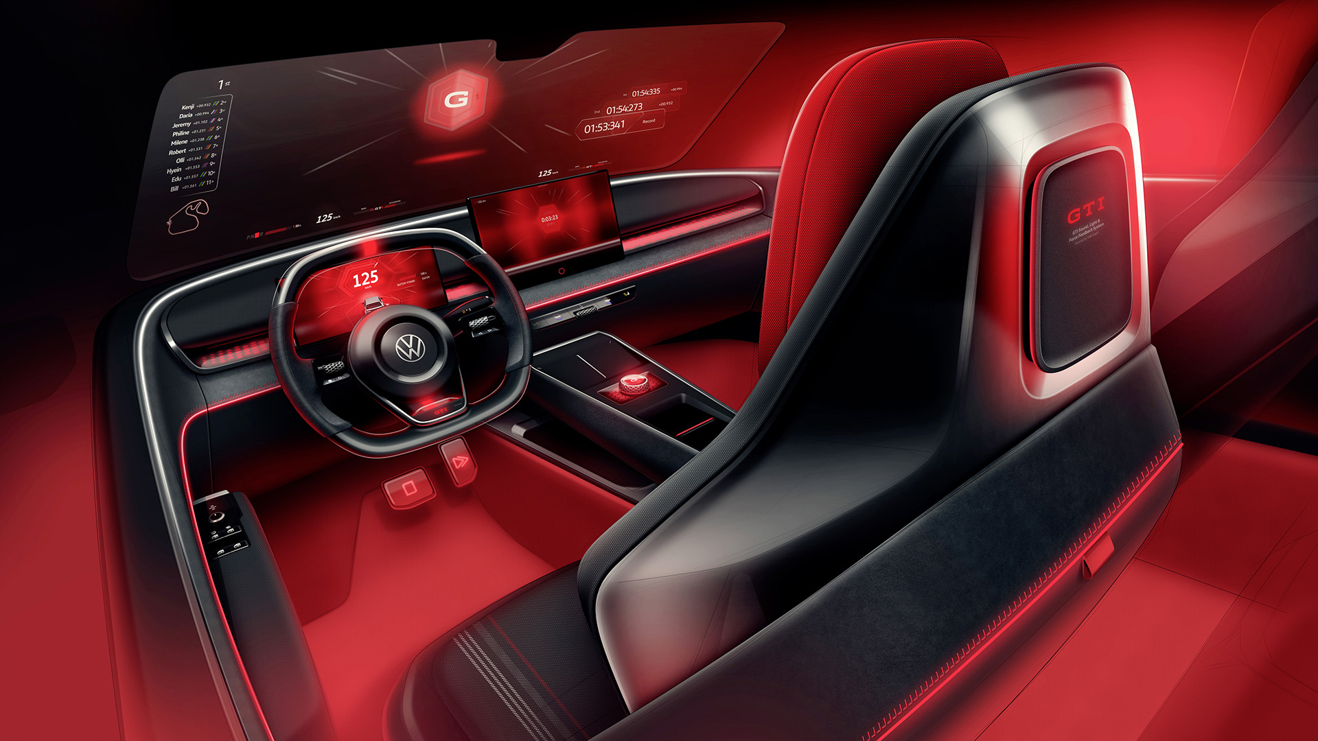 Volkswagen ID. GTI Concept, 2023 – Design Sketch Interior