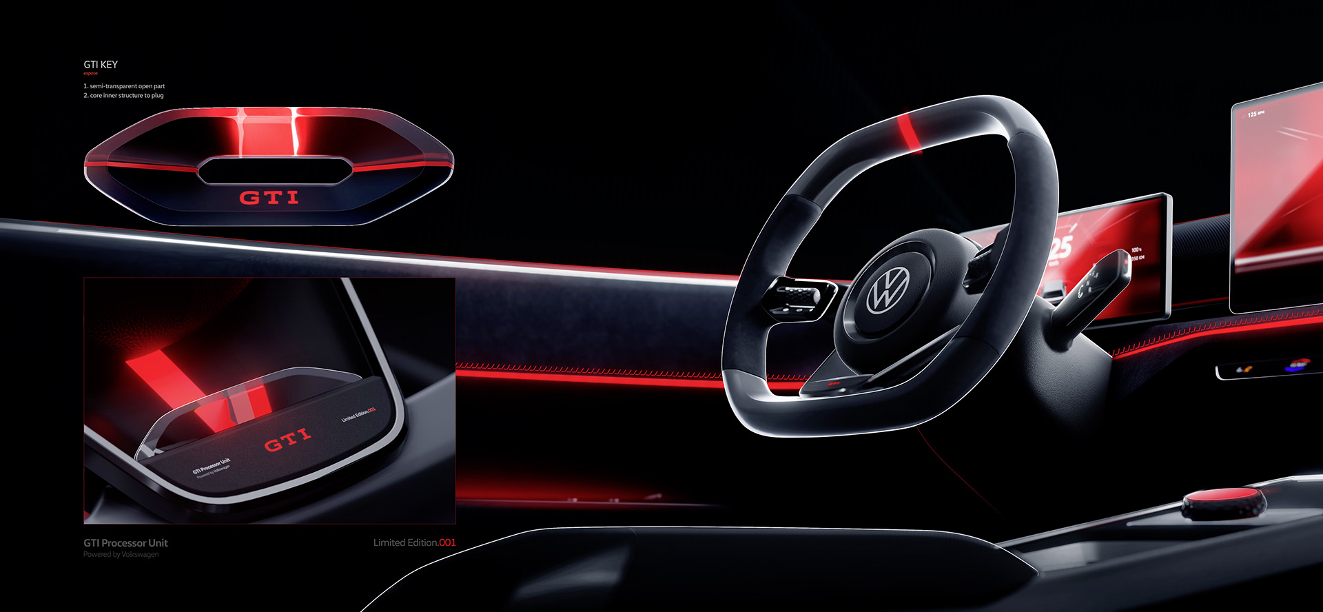 Volkswagen ID. GTI Concept, 2023 – Design Sketch Interior