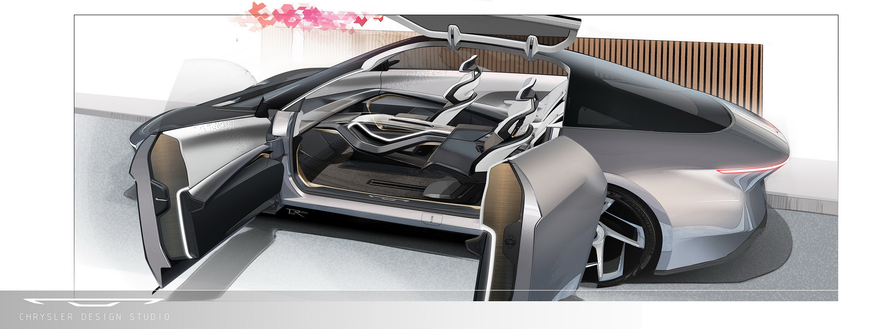 Chrysler Halcyon Concept, 2024 – Design Sketch – Interior