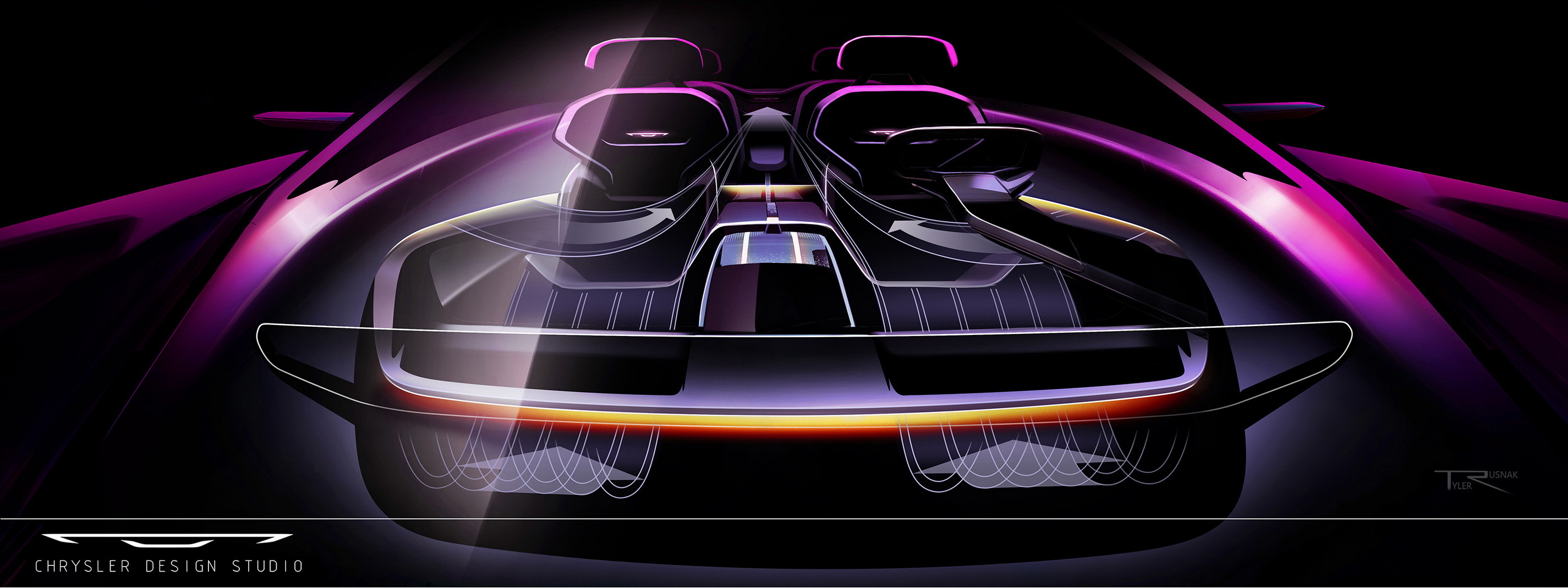 Chrysler Halcyon Concept, 2024 – Design Sketch – Interior