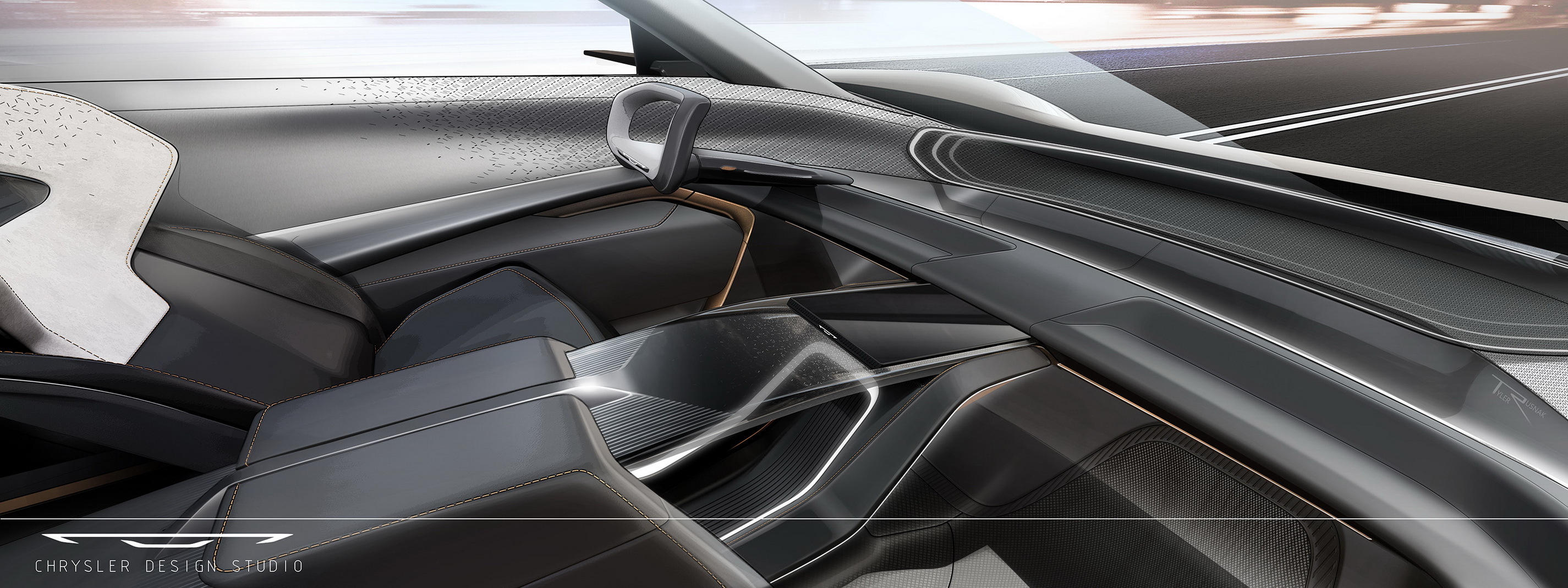 Chrysler Halcyon Concept, 2024 – Design Sketch – Interior