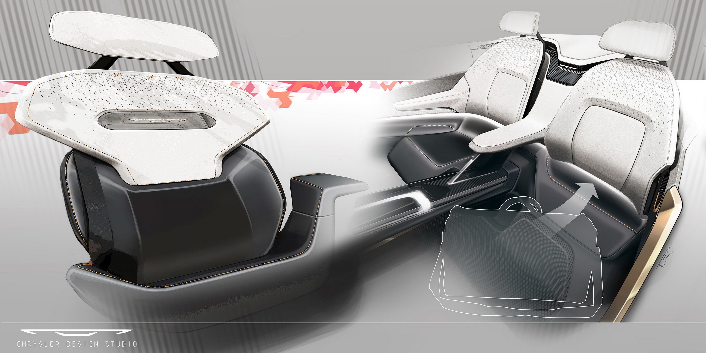 Chrysler Halcyon Concept, 2024 – Design Sketch – Interior