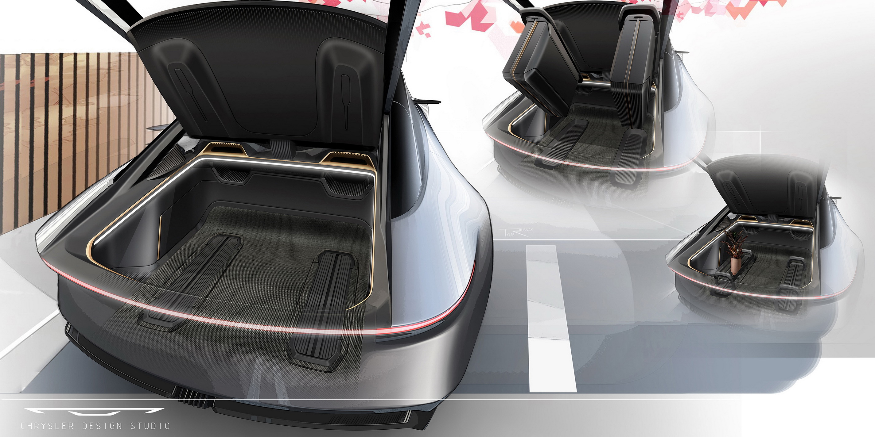 Chrysler Halcyon Concept, 2024 – Design Sketch – Interior