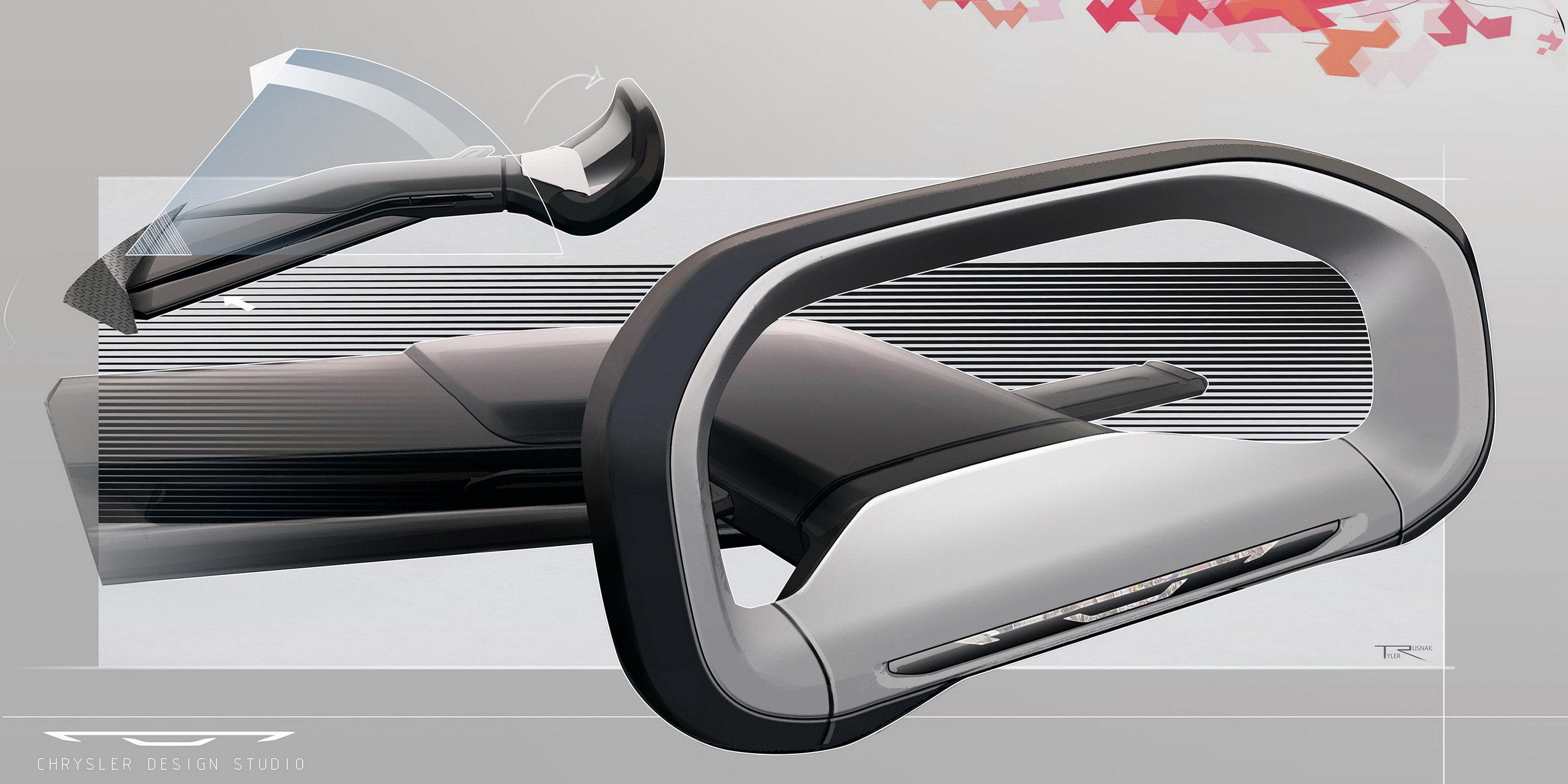 Chrysler Halcyon Concept, 2024 – Design Sketch – Interior
