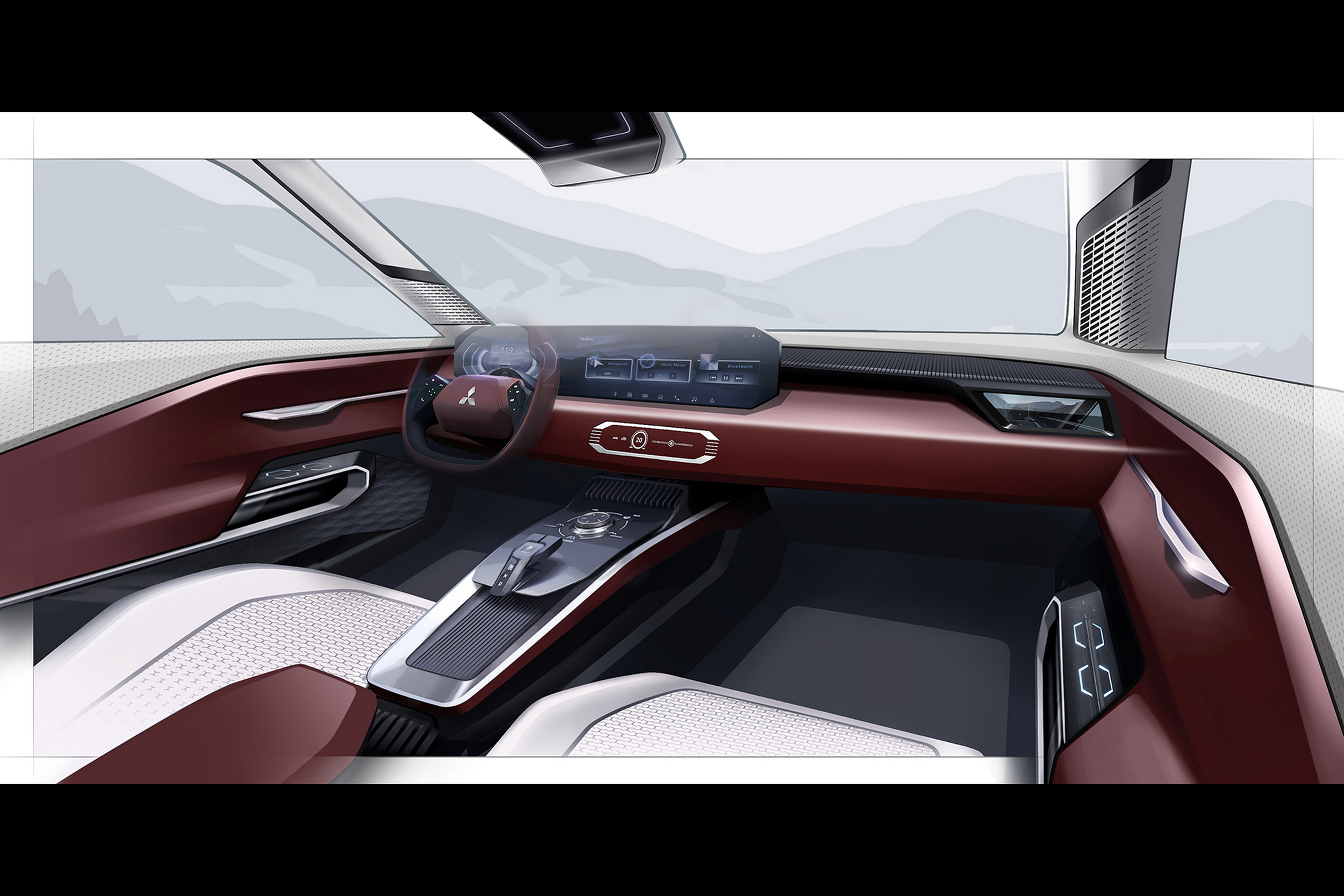 Mitsubishi DST Concept, 2024 – Design Sketch – Interior