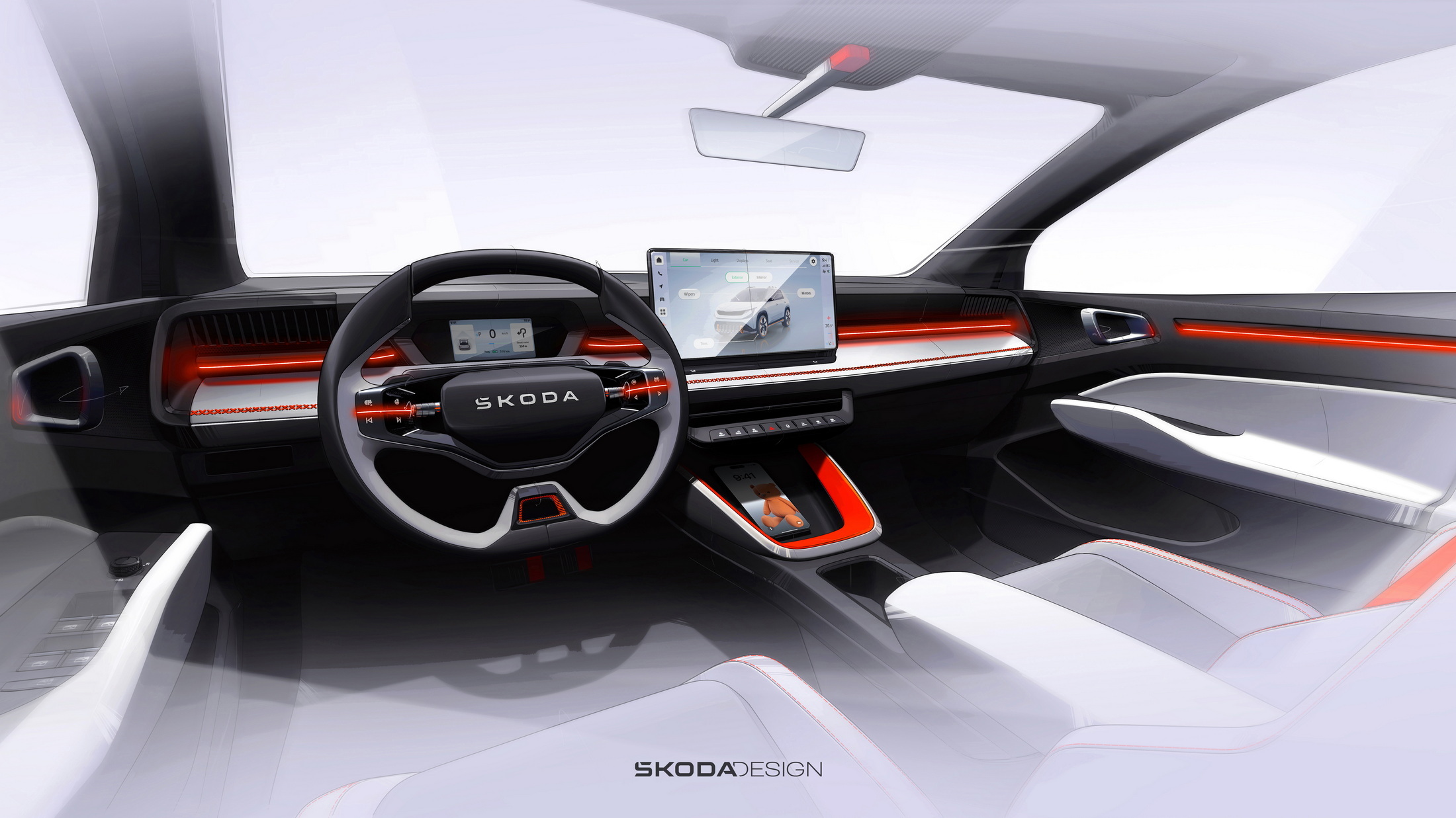 Skoda Epiq Concept, 2024 – Design Sketch – Interior
