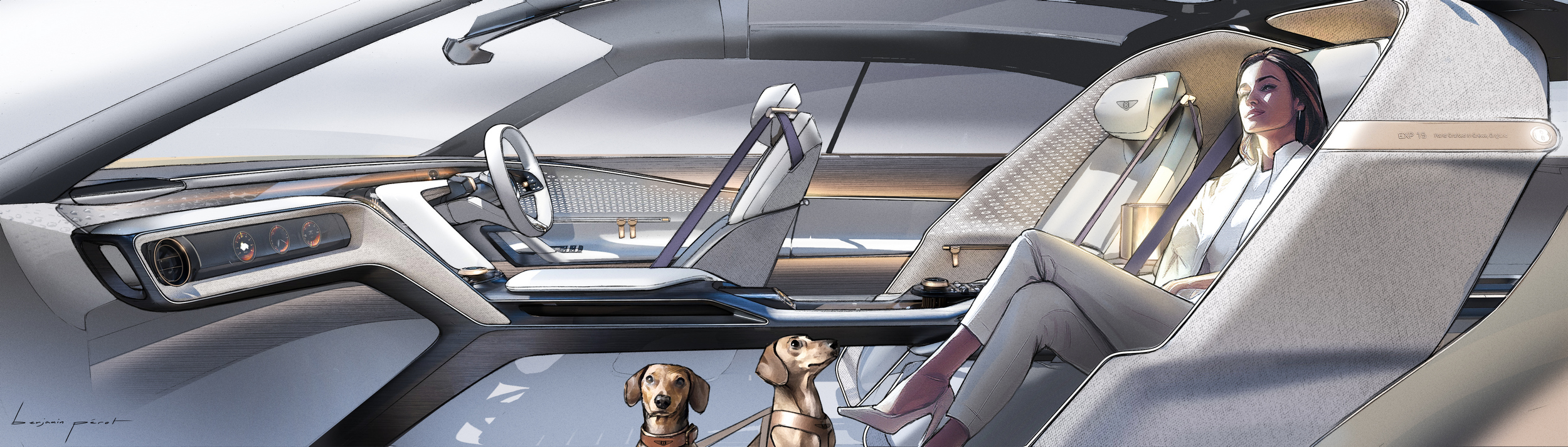 Bentley EXP 15 Concept, 2025 – Design Sketch – Interior