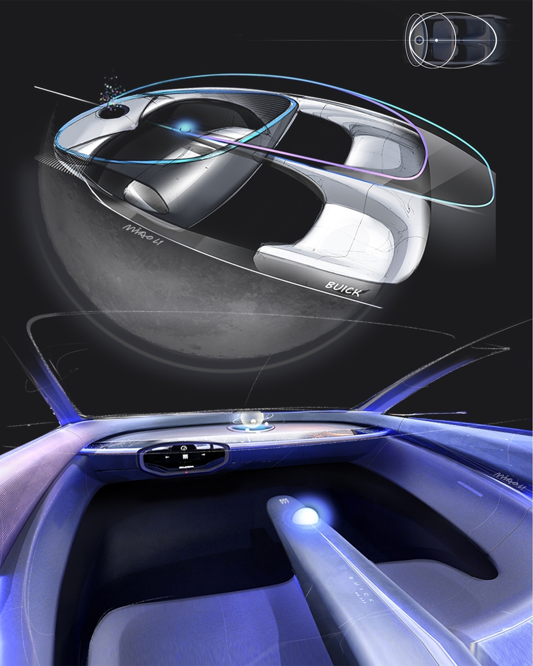 Buick Electra Orbit Concept, 2025 – Design Sketch – Interior