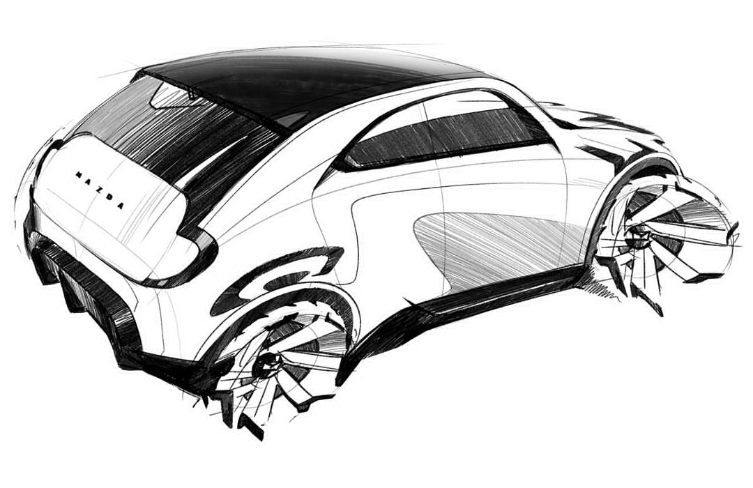 Mazda Vision X-Compact Concept, 2025 – Design Sketch by Ryoma Makino