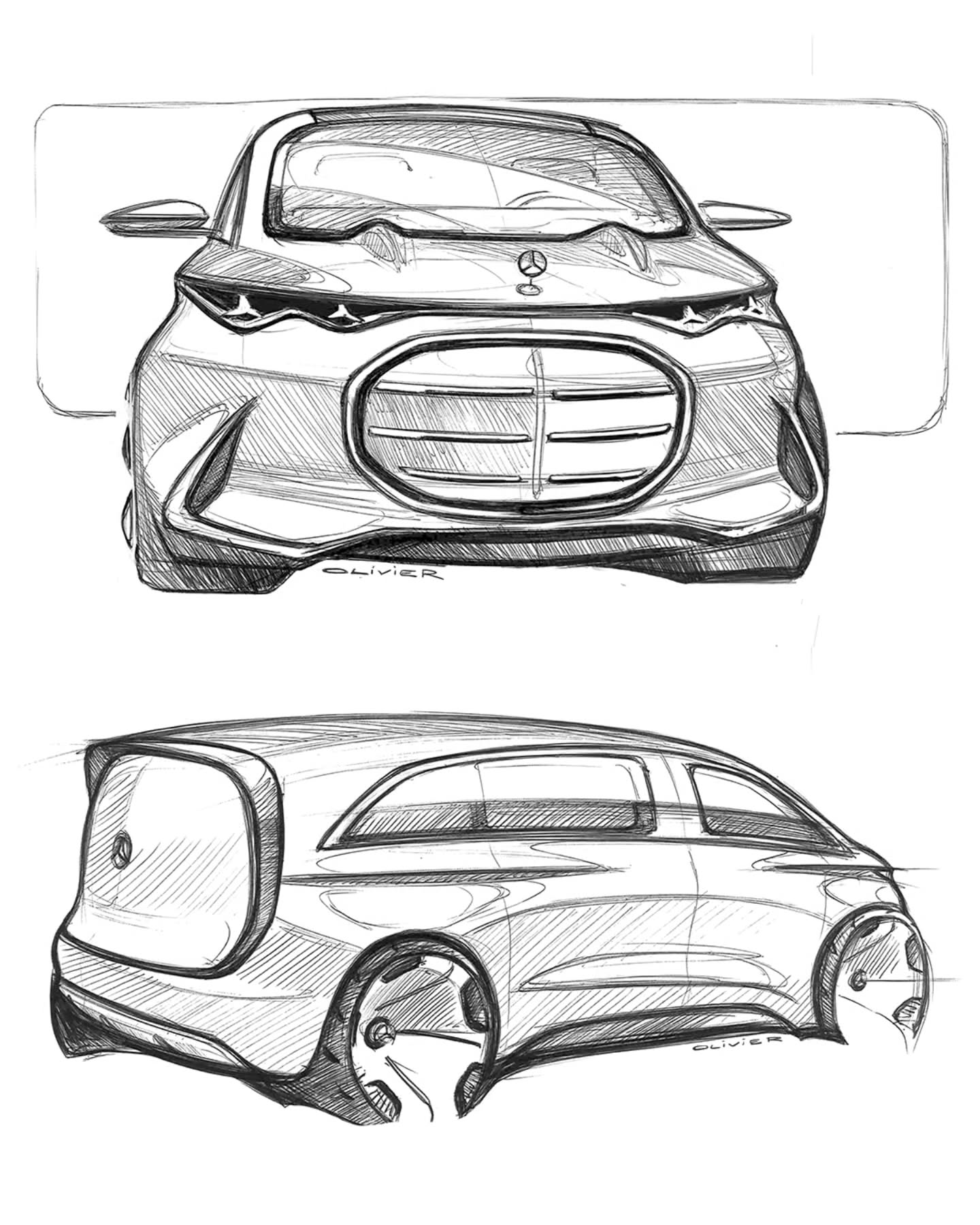 Mercedes-Benz Vision V Concept, 2025 – Design Sketch