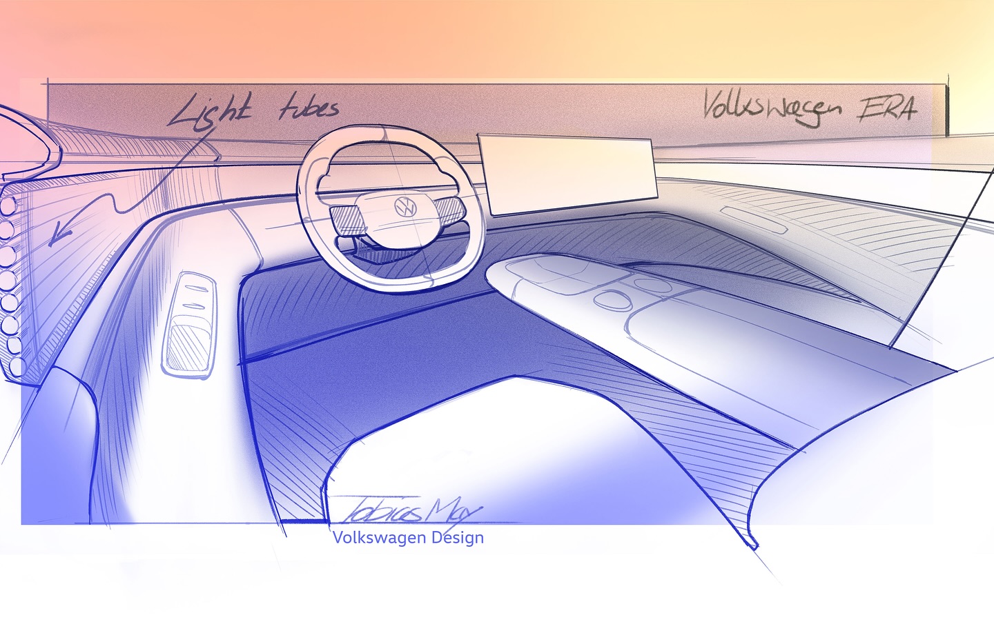 Volkswagen ID. ERA Concept, 2025 – Design Sketch – Interior