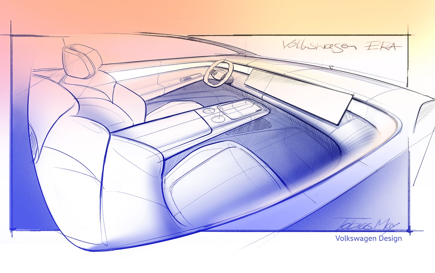 Volkswagen ID. ERA Concept, 2025 – Design Sketch – Interior
