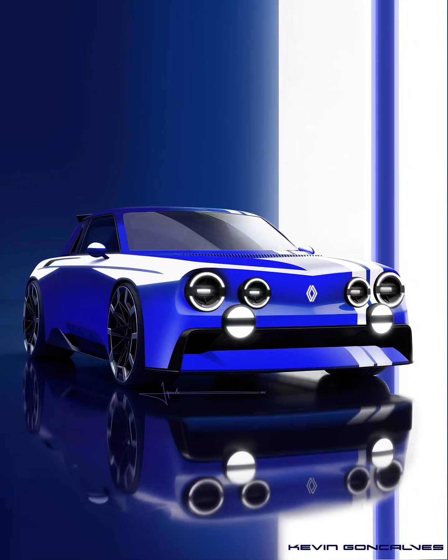 Renault 8 Gordini Concept, 2026 – Design Sketch by Kevin Goncalves