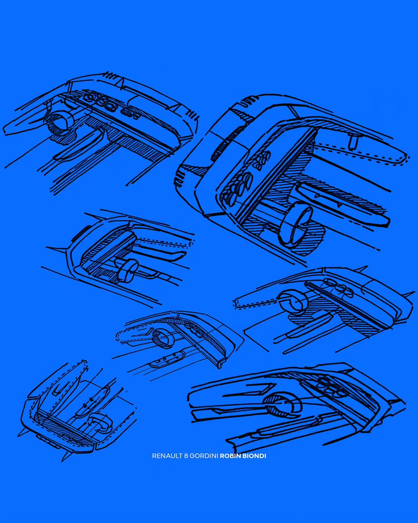 Renault 8 Gordini Concept, 2026 – Interior Design Sketch by Robin-Biondi