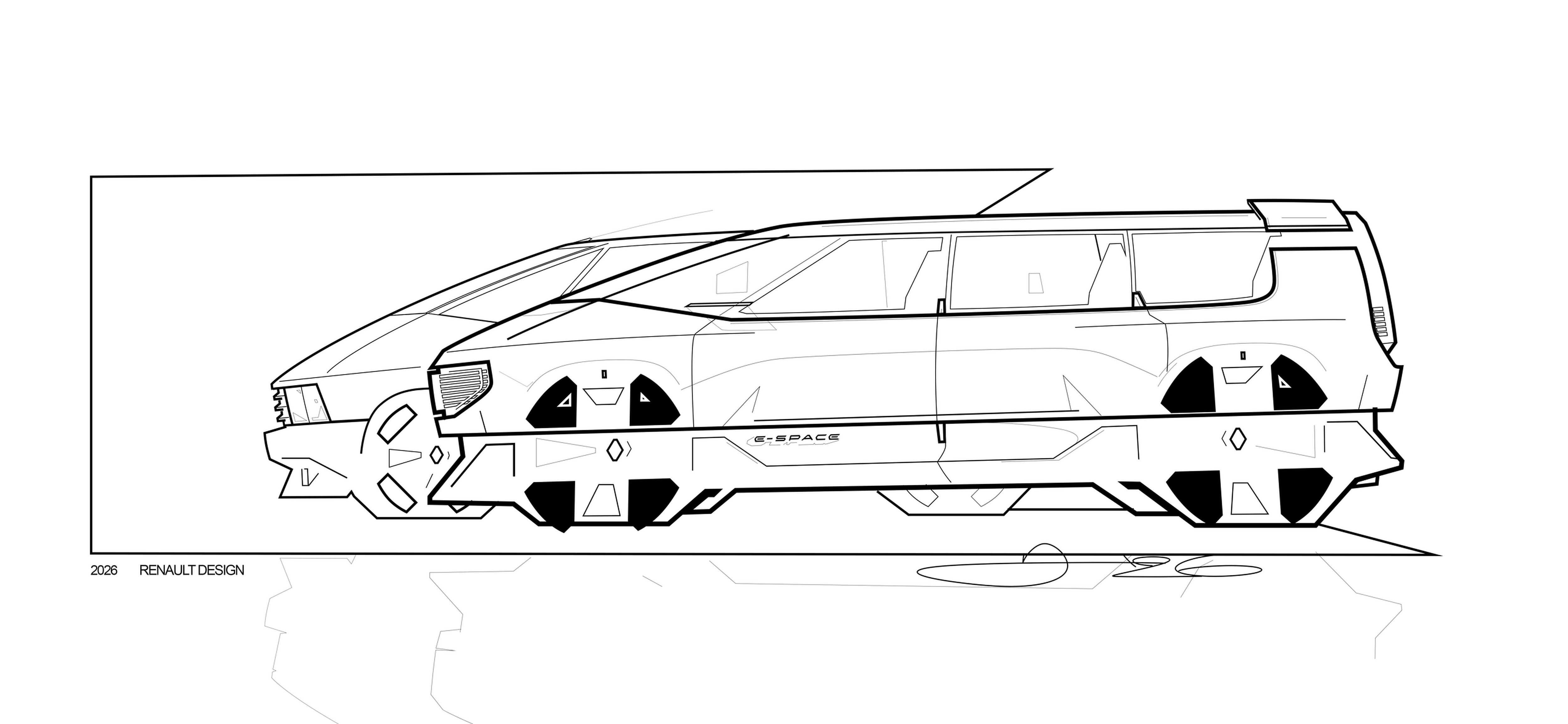Renault E-Space Concept, 2026 – Design Sketch