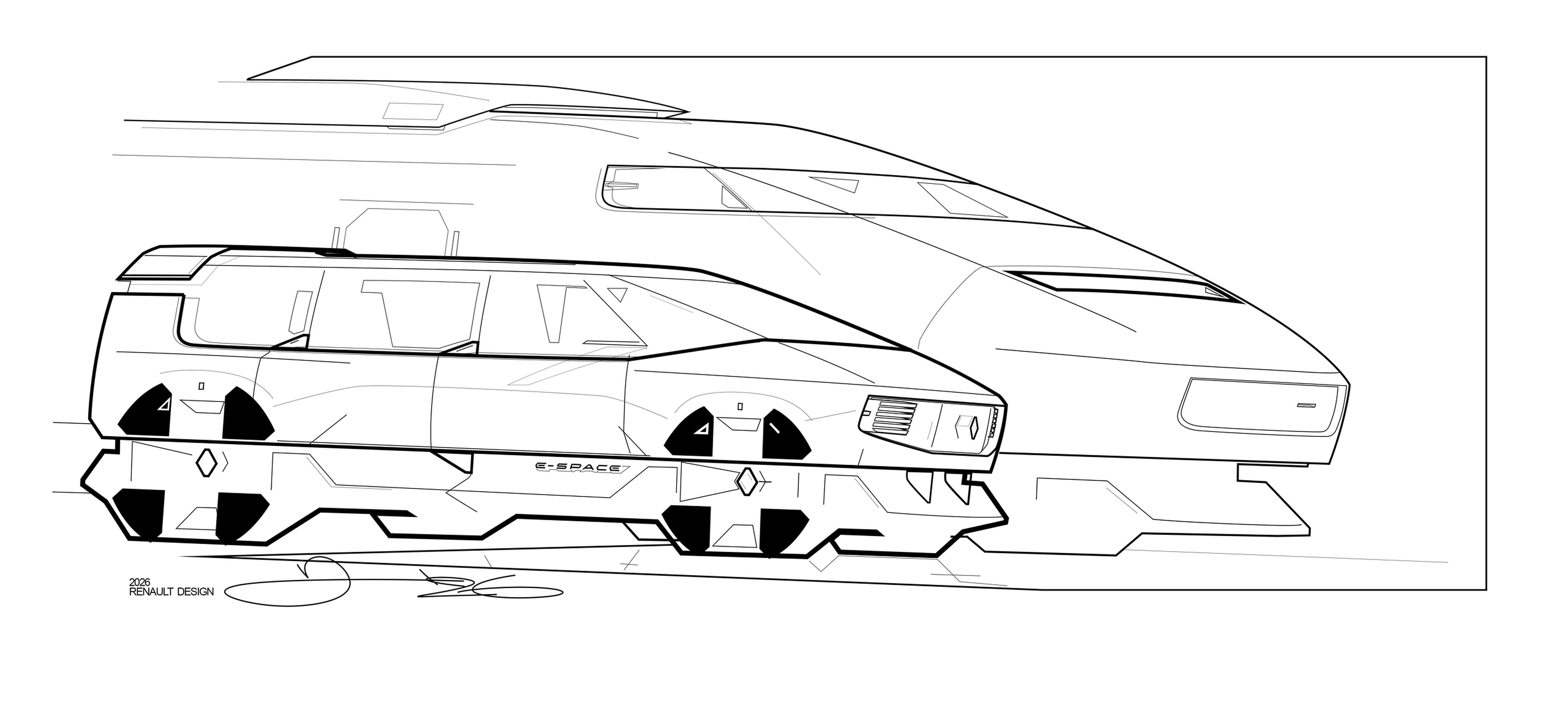 Renault E-Space Concept, 2026 – Design Sketch