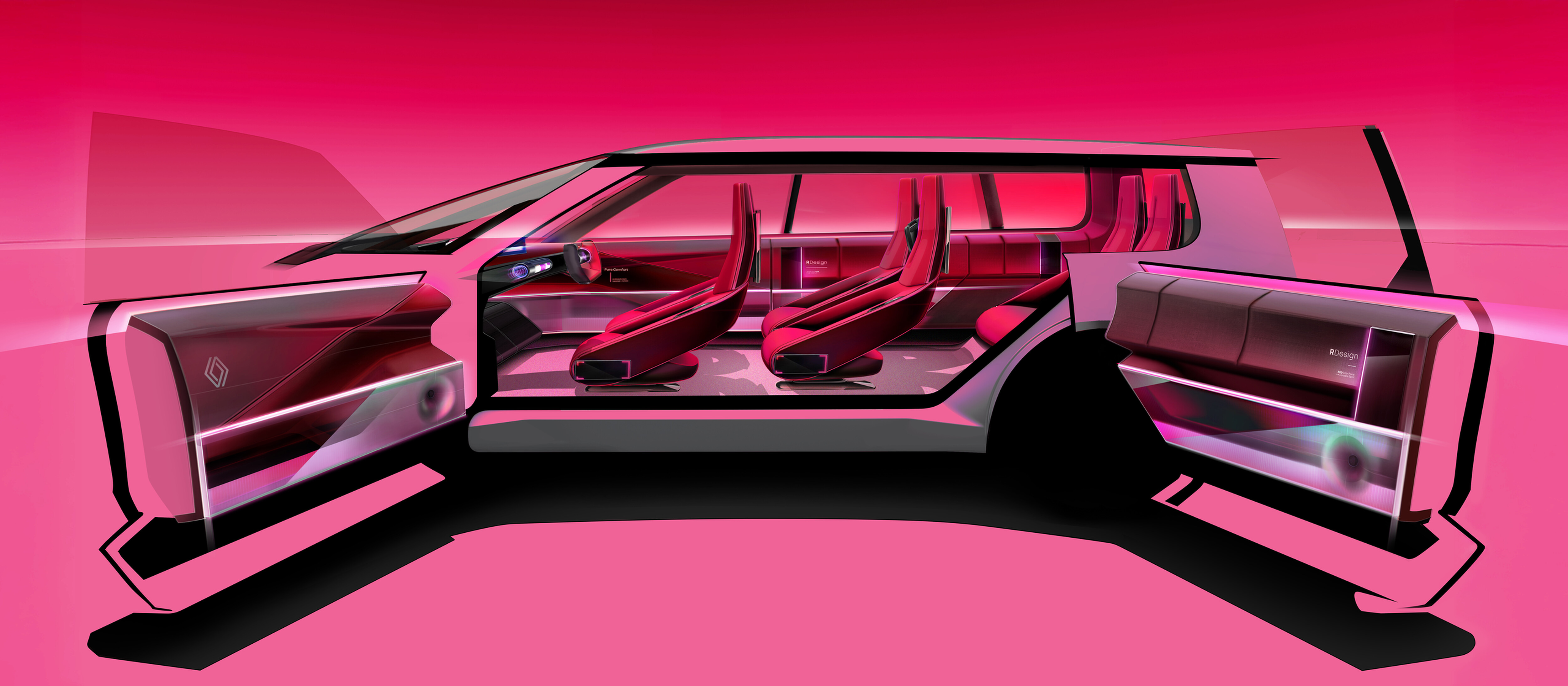 Renault E-Space Concept, 2026 – Design Sketch – Interior