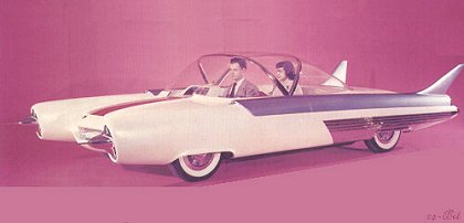 Ford FX Atmos, 1954 - Supposedly Arbib and model Bettie Page are sitting in the car in the 1954 Ford publicity picture of the Ford FX Atmos and that he designed it.