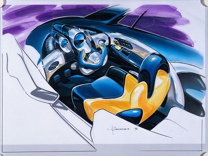Mercedes-Benz F-300 (Life Jet), 1997 - Interior Design Sketch