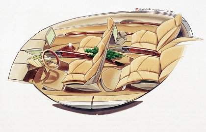 Citroen C6 Lignage Concept, 1999 - Interior Design Sketch by Vladimir Pirojkov
