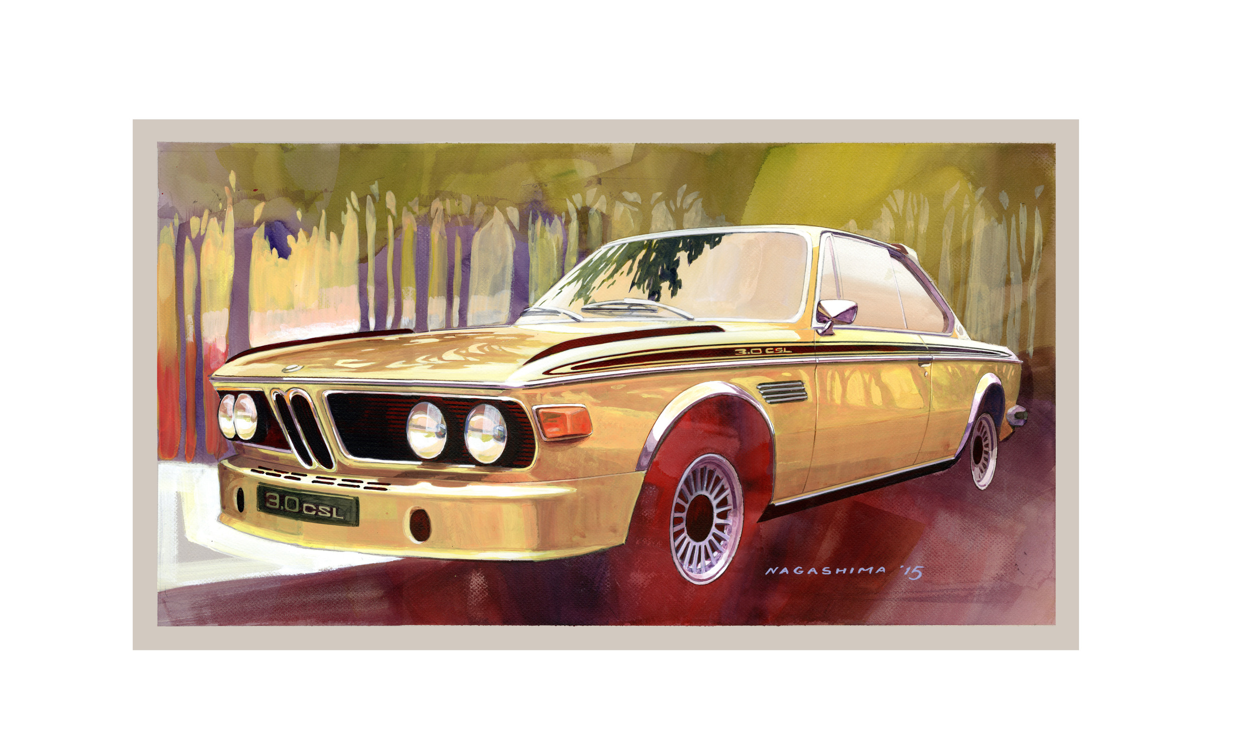 BMW 3.0 CSL (E9), 1972 - Art by Joji Nagashima
